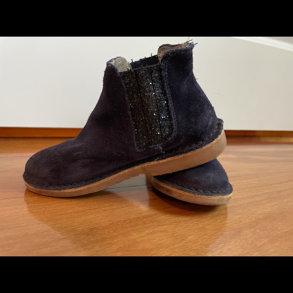Crewcuts Blue suede slip on boots